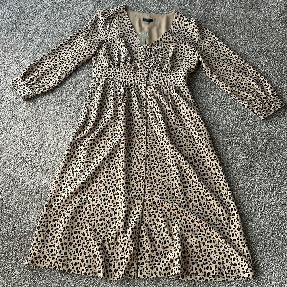 Jcrew leopard midi dress
